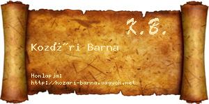 Kozári Barna névjegykártya