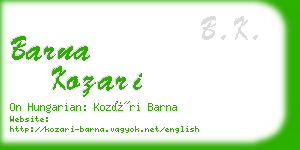 barna kozari business card